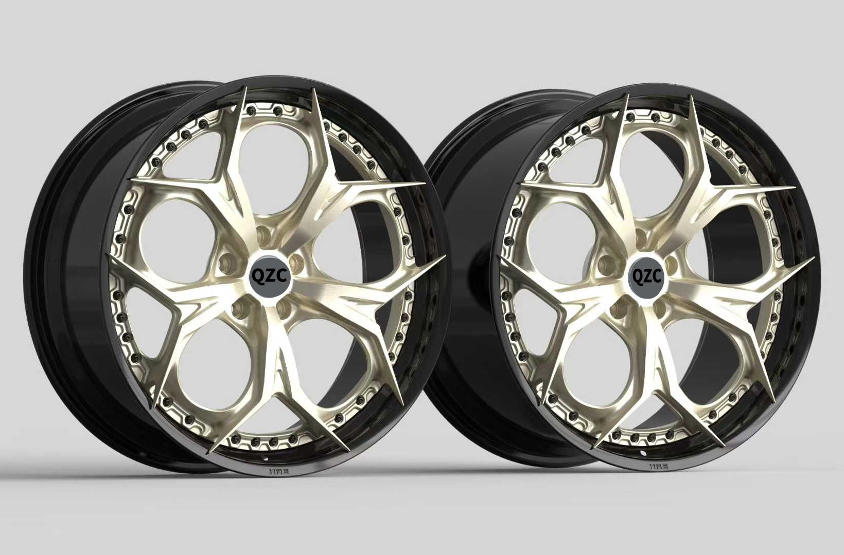 Two piece forged wheel hub