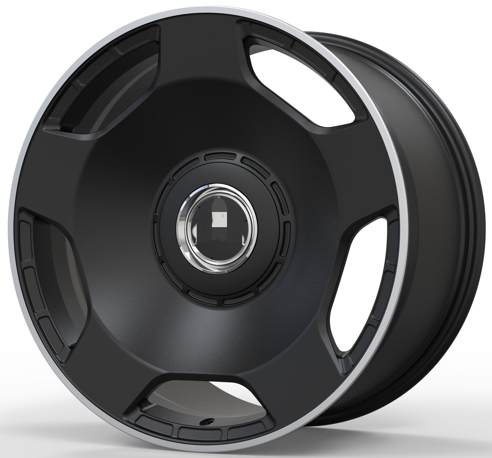 Matte black fully coated forged wheel hub