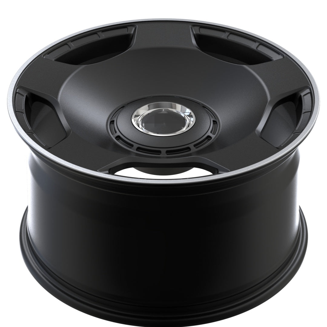 Matte black fully coated forged wheel hub